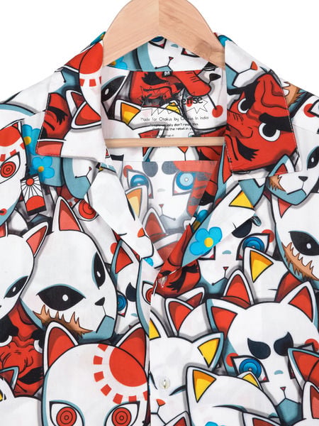 Kitsune Masks Hawaiian Shirt - Image 2