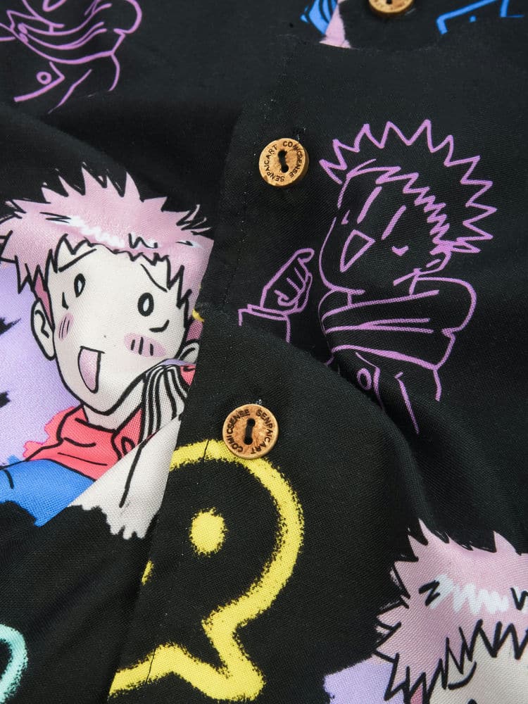 Dark Graffiti: Pink Hair Sorcerer Hawaiian Shirt - Image 4