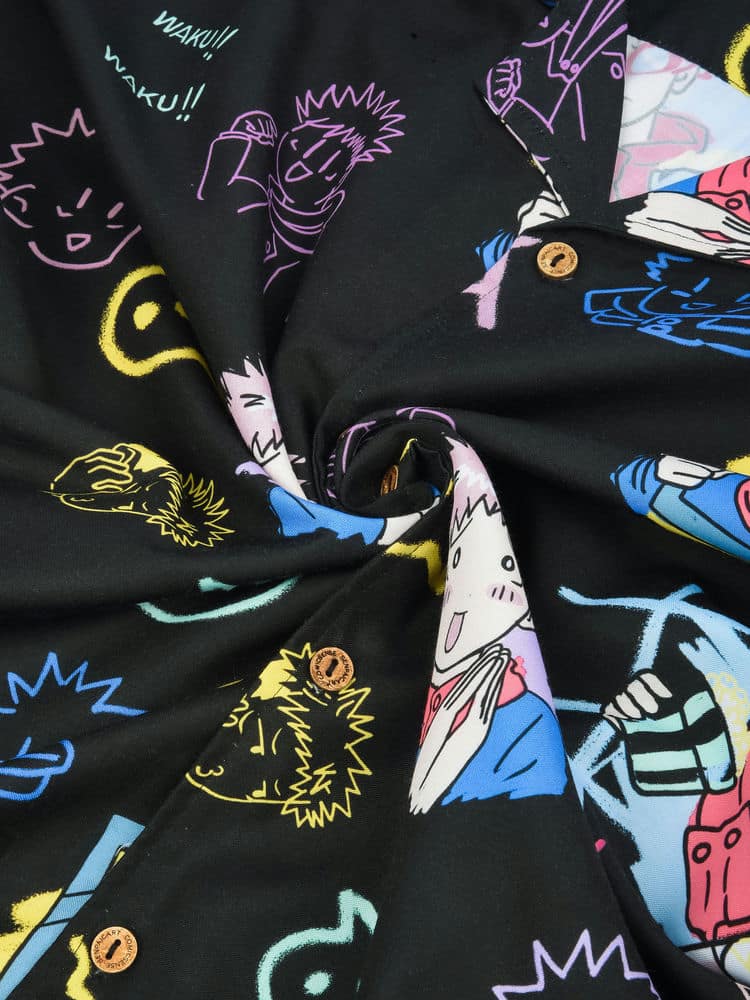 Dark Graffiti: Pink Hair Sorcerer Hawaiian Shirt - Image 5