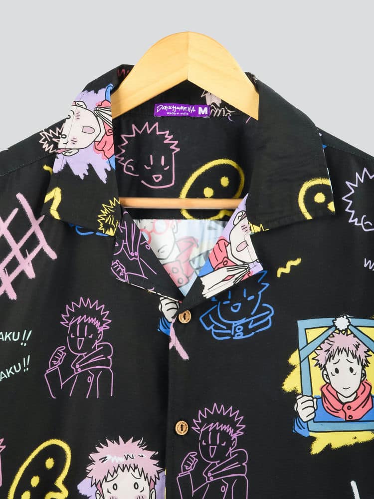 Dark Graffiti: Pink Hair Sorcerer Hawaiian Shirt - Image 3